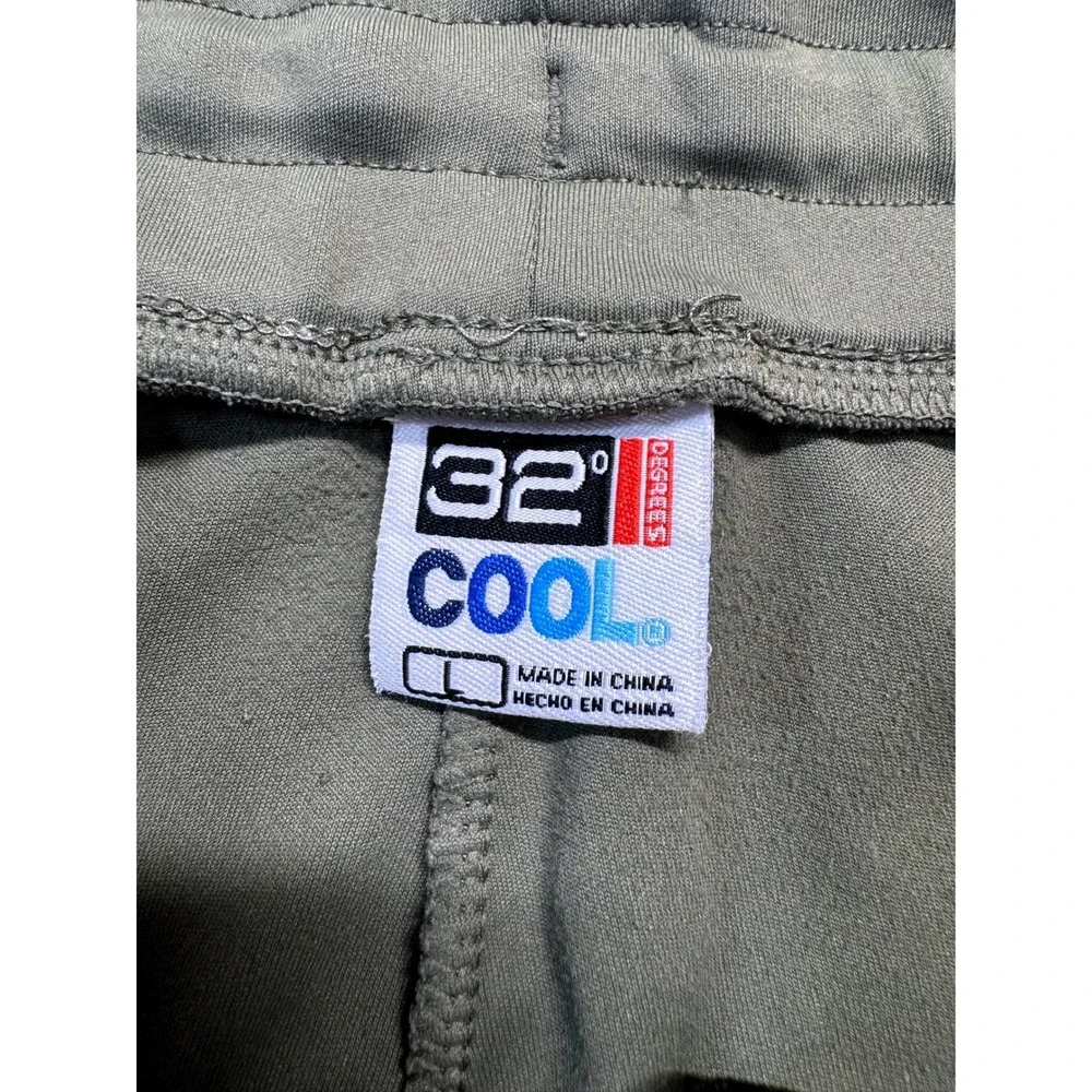 32 Degrees Cool Shorts Mens L Olive Green Stretch Performance Athletic Outdoor